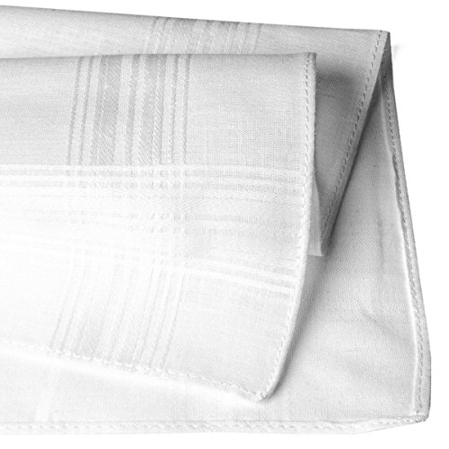 12 pañuelos blancos - Modelo Valentin - 40 centimetros