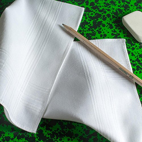 12 pañuelos blancos - Modelo Valentin - 40 centimetros