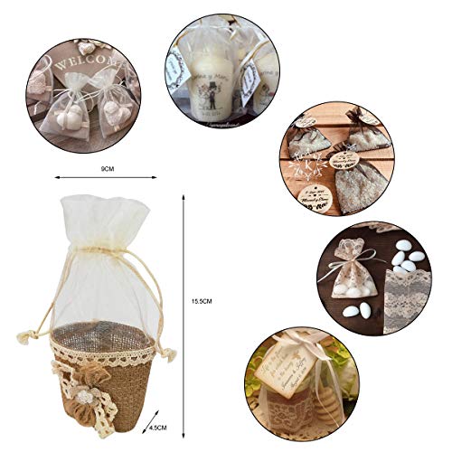 12 Piezas,Bolsa Gasa Boda,Diseño de Moderno,Ideal para Regalo,Recuerdos,Comunión Detalle,Bautizo,Boda,Cumpleaños,Fiesta,Viaje,Para Invitadas-Lino Flore