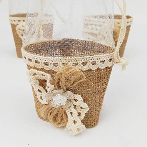 12 Piezas,Bolsa Gasa Boda,Diseño de Moderno,Ideal para Regalo,Recuerdos,Comunión Detalle,Bautizo,Boda,Cumpleaños,Fiesta,Viaje,Para Invitadas-Lino Flore