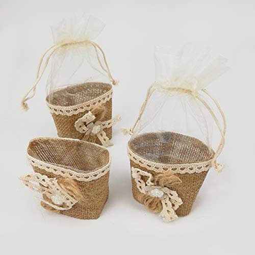 12 Piezas,Bolsa Gasa Boda,Diseño de Moderno,Ideal para Regalo,Recuerdos,Comunión Detalle,Bautizo,Boda,Cumpleaños,Fiesta,Viaje,Para Invitadas-Lino Flore