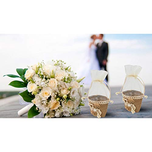 12 Piezas,Bolsa Gasa Boda,Diseño de Moderno,Ideal para Regalo,Recuerdos,Comunión Detalle,Bautizo,Boda,Cumpleaños,Fiesta,Viaje,Para Invitadas-Lino Flore