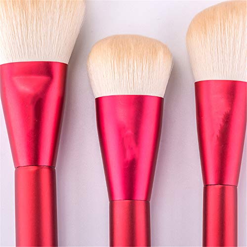 12 pinceles de maquillaje rojos chinos, herramienta de maquillaje de escoba