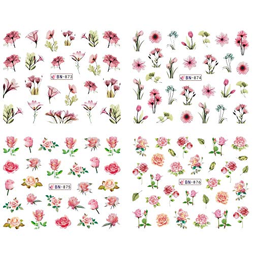 12 Summer Designs Nail Art Sticker Flamingos Parrot Flower Water Transfer Decals DIY Slider Manicure Stencil Tips SABN865-876