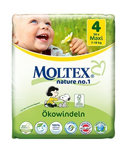 120 pcs MOLTEX Nature No1 funda de almohada de pañales Maxi GR 4 (7-18 kg) 4 x 30 pcs