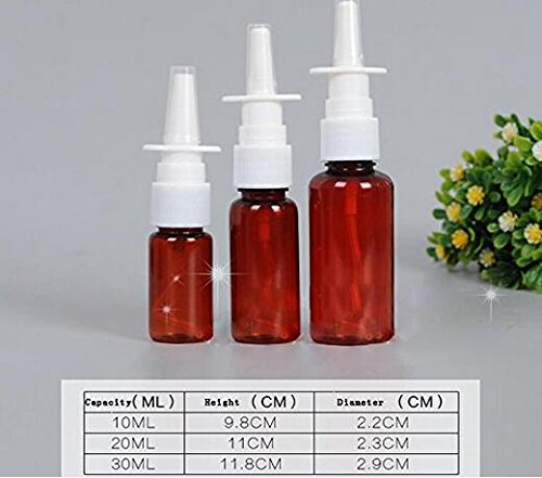 12pcs 10 ml Refillable ámbar Botellas De Plástico botellas de bomba de pulverizador nasal spray Fine Mist pulverizador atomizers