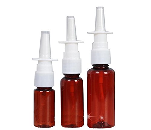 12pcs 30 ml Refillable ámbar Botellas De Plástico botellas de bomba de pulverizador nasal spray Fine Mist pulverizador atomizers