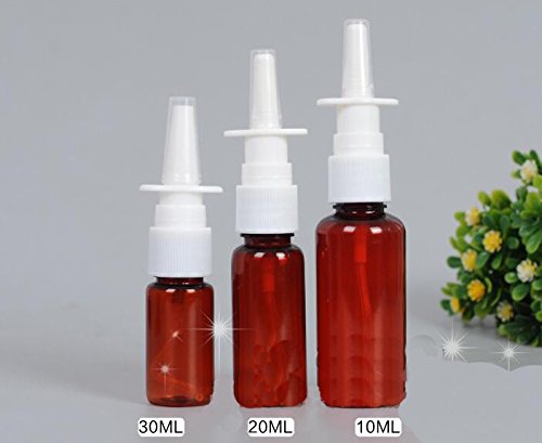 12pcs 30 ml Refillable ámbar Botellas De Plástico botellas de bomba de pulverizador nasal spray Fine Mist pulverizador atomizers