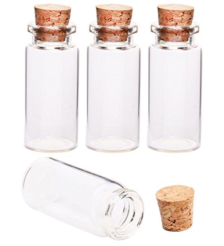 12PCS Clear Glass Wish Botellas con Tapones Tapones Crafts Frascos Viales Regalo Pequeña Joyería Titular de Almacenamiento Contenedor Decoración Mensaje Bodas Favores de Fiesta (15ml)