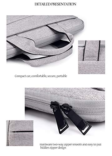 13.3 pulgadas hombres negocios maletín portátil bolsa impermeable y resistente al desgaste, forro de pelusa, correa de hombro ajustable y extraíble, gris, gris (Gris) - WJ09080503