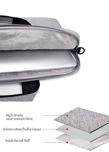 13.3 pulgadas hombres negocios maletín portátil bolsa impermeable y resistente al desgaste, forro de pelusa, correa de hombro ajustable y extraíble, gris, gris (Gris) - WJ09080503