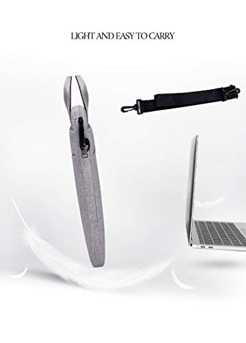 13.3 pulgadas hombres negocios maletín portátil bolsa impermeable y resistente al desgaste, forro de pelusa, correa de hombro ajustable y extraíble, gris, gris (Gris) - WJ09080503