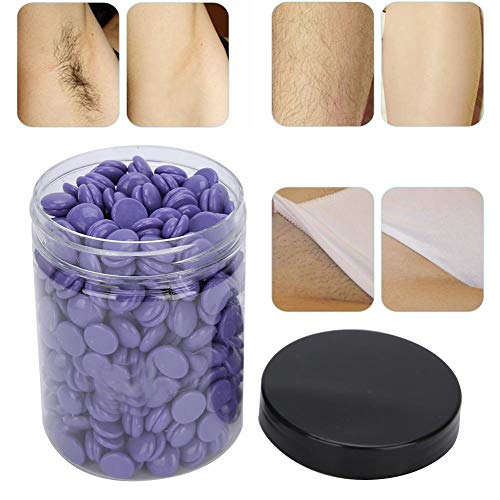 150 g de frijoles de cera dura, cera depilatoria portátil con ingredientes vegetales naturales y papel de depilación sin necesidad, para pieles sensibles piel cara cuerpo(Lavanda)