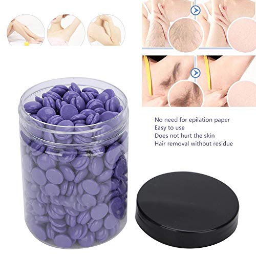 150 g de frijoles de cera dura, cera depilatoria portátil con ingredientes vegetales naturales y papel de depilación sin necesidad, para pieles sensibles piel cara cuerpo(Lavanda)