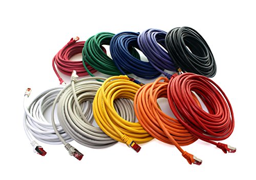 1aTTack.de Netzwerkkabel CAT6 S-FTP - Cable RJ45 0,5metros, Multicolor, 10 Unidades