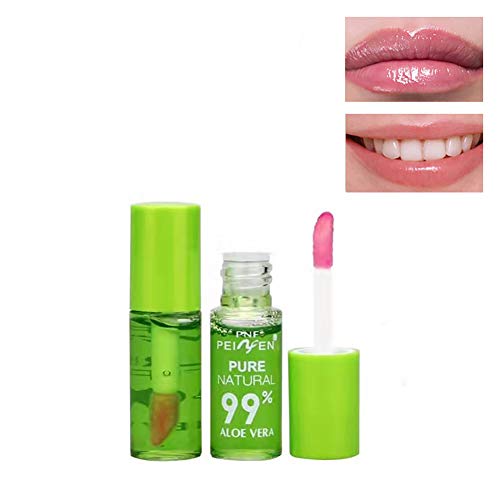 1PC Aloe Vera Essence Pintalabios Hidratante Hidratante de larga duración Blam Impermeable Cambio de color Brillo de labios Bálsamo para labios de larga duración (3.5g)