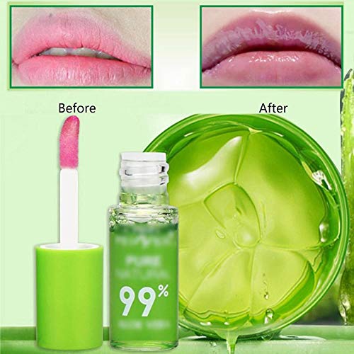 1PC Aloe Vera Essence Pintalabios Hidratante Hidratante de larga duración Blam Impermeable Cambio de color Brillo de labios Bálsamo para labios de larga duración (3.5g)
