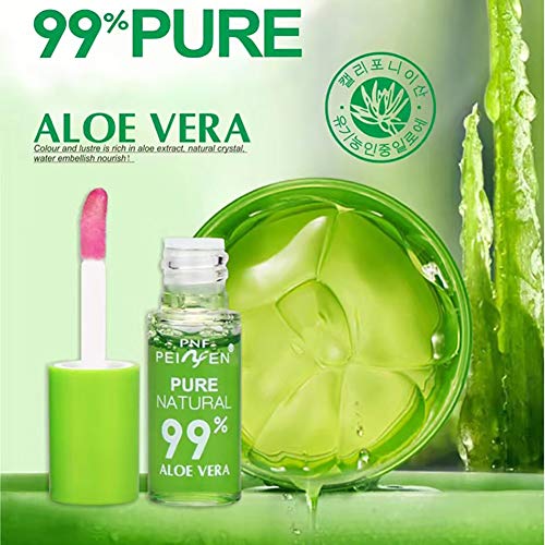 1PC Aloe Vera Essence Pintalabios Hidratante Hidratante de larga duración Blam Impermeable Cambio de color Brillo de labios Bálsamo para labios de larga duración (3.5g)
