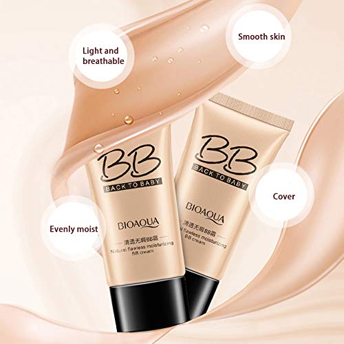 1PC Crema BB Hidratante con color Bb Cream Maquillaje facial Hidratante Anti-Aging Bb Cream para tonos de piel claros y medios (Light Color)