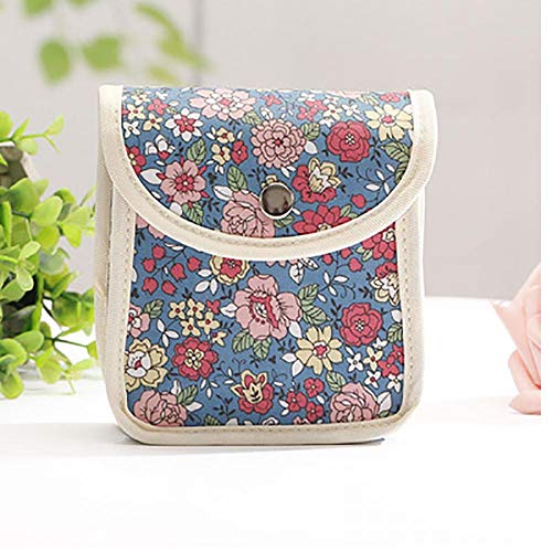 1PC Toallas sanitarias Bolsas Wet Bolsa Reutilizable Bolsa de Mama de Tela Toallas sanitarias servilleta también Puede ser Moneda de Herramienta del Maquillaje Bolsa de Maquillaje, Azul