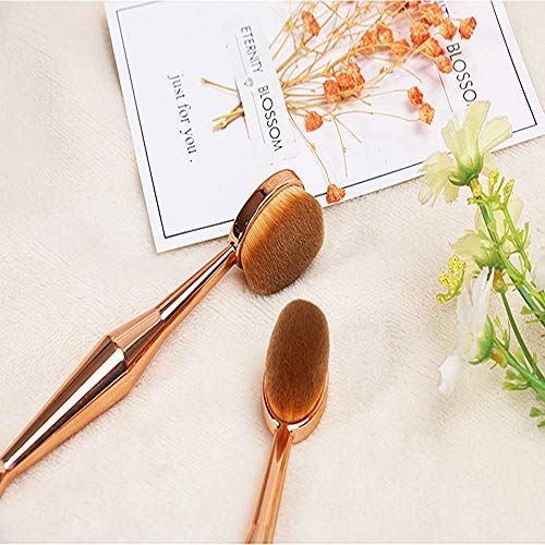2 brochas de maquillaje con forma de cepillo de dientes ovalado para base de maquillaje multifunción, cepillo de maquillaje profesional para base, colorete, corrector, sombra de ojos