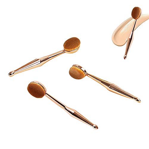 2 brochas de maquillaje con forma de cepillo de dientes ovalado para base de maquillaje multifunción, cepillo de maquillaje profesional para base, colorete, corrector, sombra de ojos