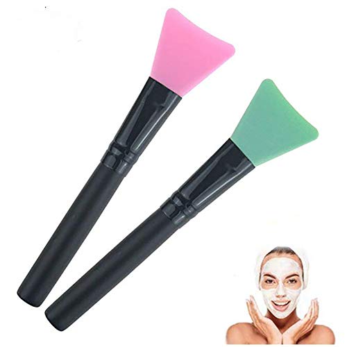 2 Piezas De Silicona De La Mascarilla Facial De Barro Cepillos Flexible Herramienta Máscara De La Belleza Diy Pincel Aplicador Suave Cara De La Herramienta De Belleza Aplicador De Barro, Arcilla,