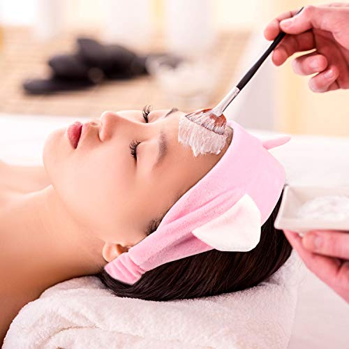 2 Piezas Diadema de Maquillaje de Orejas de Gato Diadema Linda de Orejas de Gato Diadema Elástica Cosmética para Maquillaje Ducha Lavado de Cara, se Adapta a la Mayoría de los Tamaños de Cabeza