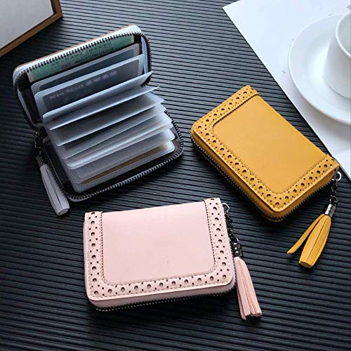 20 Card Card Bag Women's Ultra-Thin Small CK Pack Silver Card Set Multi-Functional Small Fragrance Zero Wallet High-Grade Exquisite Tide   Rose Red