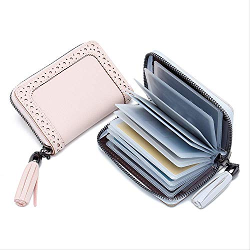 20 Card Card Bag Women's Ultra-Thin Small CK Pack Silver Card Set Multi-Functional Small Fragrance Zero Wallet High-Grade Exquisite Tide   Rose Red