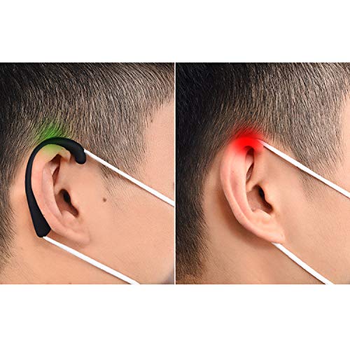 20 Piezas Protector de Oreja de Silicona Protector de Oído Reutilizable Retenedor de Cubierta de Aro de Oreja Antideslizante para Niños Adultos (Negro)