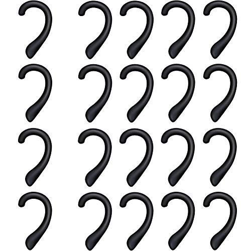 20 Piezas Protector de Oreja de Silicona Protector de Oído Reutilizable Retenedor de Cubierta de Aro de Oreja Antideslizante para Niños Adultos (Negro)