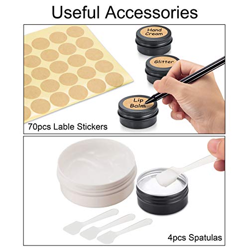 20 Piezas Tarros de Aluminio vacío Recipiente de cosmética para Crema loción máscaras Mini Velas cosméticos Arte de uñas (20 ml)