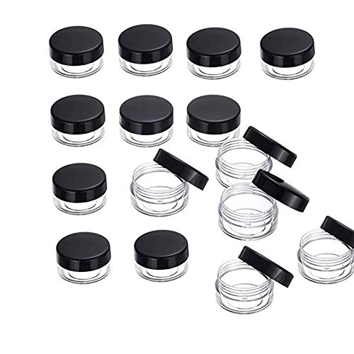 20 Piezas Tarros de Envases Cosméticos, Tarro de Crema, Frascos Mini Vacíos de 3g con Tapón de Rosca para Cosméticos, Bálsamo Labial y Pomada de Crema