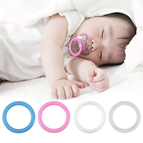20 Unids Safe Silicone O-Rings Maniquí Chupete Clips Adaptadores de Cadena Suave Bebé Alivio Teether Holder Anillos Cumpleaños Baby Shower regalo(claro)