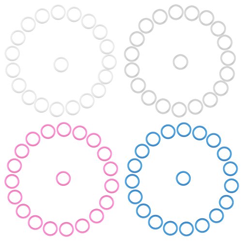 20 Unids Safe Silicone O-Rings Maniquí Chupete Clips Adaptadores de Cadena Suave Bebé Alivio Teether Holder Anillos Cumpleaños Baby Shower regalo(claro)