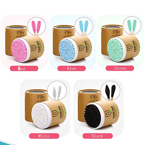 200 Piezas bastoncillos de algodón de bambú de Doble Cabeza para Herramienta de Maquillaje removedor Orejas Limpieza