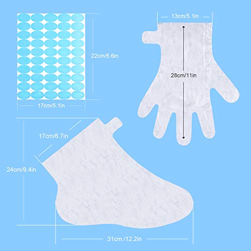 200 Piezas de Forro de Baño de Parafina, Forro de Manos y Pies, Guantes Transparentes de Plástico Bolsa de Terapia de Cera de Baño de Parafinas