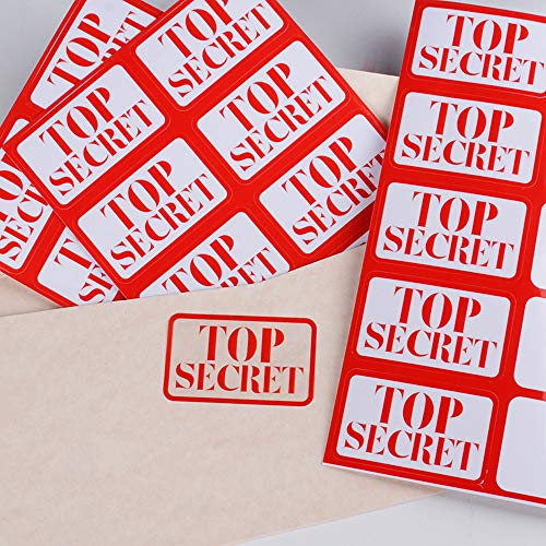 200pcs 20Hojas Etiquetas TOP SECRET Verticales