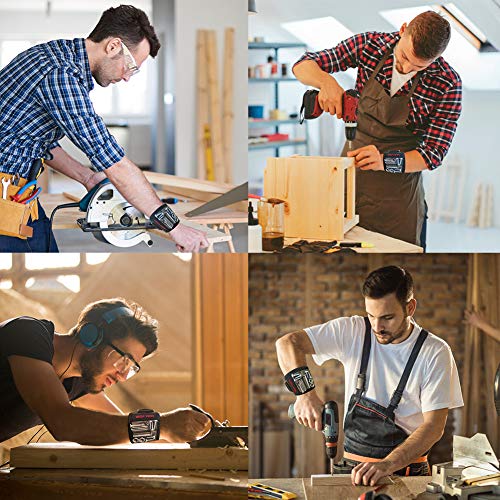 [2020 NEW] Wristband magnético con los imanes fuertes para los tornillos de la explotación agrícola, clavos, pedacitos de taladro - el mejor regalo de la herramienta para DIY Handyman