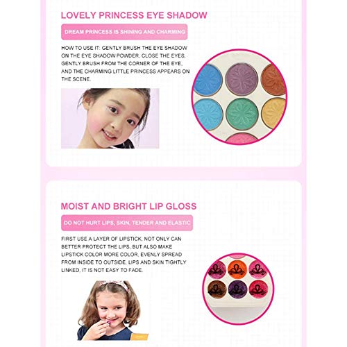 22 Piezas Maquillaje Juguete Infantil Niña con Cajas Juguete De Maquillaje Espejo Y Cierre Seguro No Tóxico Y Ecológico