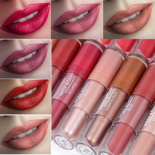 24 Colores Profesional Mate Pintalabios de Maquillaje Larga Duracion para Niñas por ESAILQ K