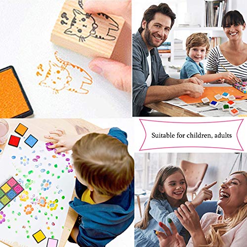 24 Piezas Almohadilla Tinta, Sellos para Niños, Dactilares Tinta Dedos Huellas Almohadilla para Sellos, DIY Scrapbooking (24 Colores)