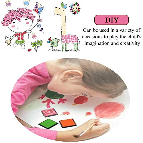 24 Piezas Almohadilla Tinta, Sellos para Niños, Dactilares Tinta Dedos Huellas Almohadilla para Sellos, DIY Scrapbooking (24 Colores)
