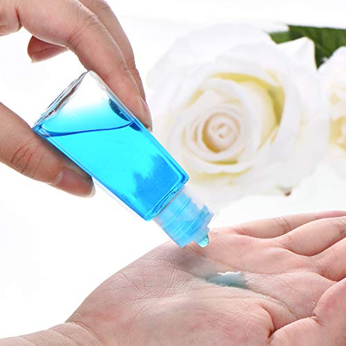 24 Piezas Botellas Vacías con Tapa de Voltear Contenedores de Tamaño de Viaje Botella de Plástico Vacía de 1 oz/ 30 ml con 2 Piezas Embudos de Transferencia para Líquidos, Lociones, Cremas