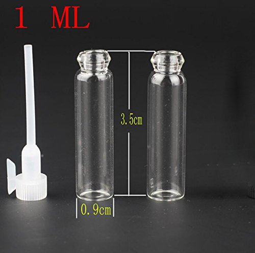 24 UNIDS Transparente Tubo De Vidrio Pefume Botellas de Muestra Con Pipeta-Cosmética Envases Viales Aceite Esencial de Almacenamiento de Maquillaje Contenedores de Contenedores (1ml)