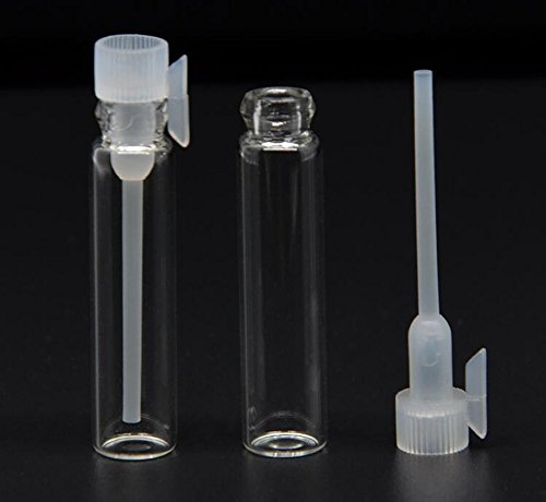 24 UNIDS Transparente Tubo De Vidrio Pefume Botellas de Muestra Con Pipeta-Cosmética Envases Viales Aceite Esencial de Almacenamiento de Maquillaje Contenedores de Contenedores (1ml)
