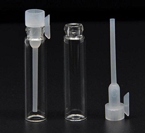 24 UNIDS Transparente Tubo De Vidrio Pefume Botellas de Muestra Con Pipeta-Cosmética Envases Viales Aceite Esencial de Almacenamiento de Maquillaje Contenedores de Contenedores (1ml)