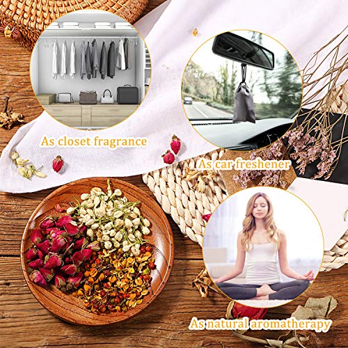 270g Flores Secas, Kit de Flores Secas Naturales para Baño, Fabricación de Jabón y Velas, Incluye Rosa, Lavanda, Clavo, Jazmín, Osmanthus, Gardenia Jasminoides, Menta y Más, 9 Bolsas/ 30g por Bolsa