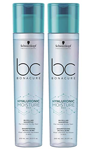 2er Hyaluronic Moisture Kick Shampoo Bonacure Schwarzkopf Professional Micellar für normales und trockenes Haar je 250 ml = 500 ml